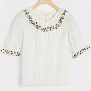 Anthropologie Vita Embroidered Femme Blouse - New - Size 4
